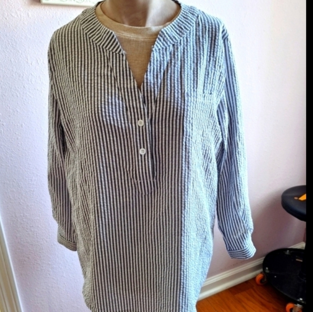 Striped Button-Up Shirt